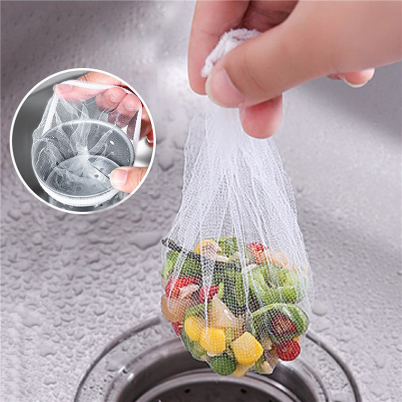 Sink Filter Rack Kitchen Foldable Sink Strainer Mesh Bag Stand Waste Garbage Net Shelf Anti-Clogging Disposable Garbage Mesh Bag