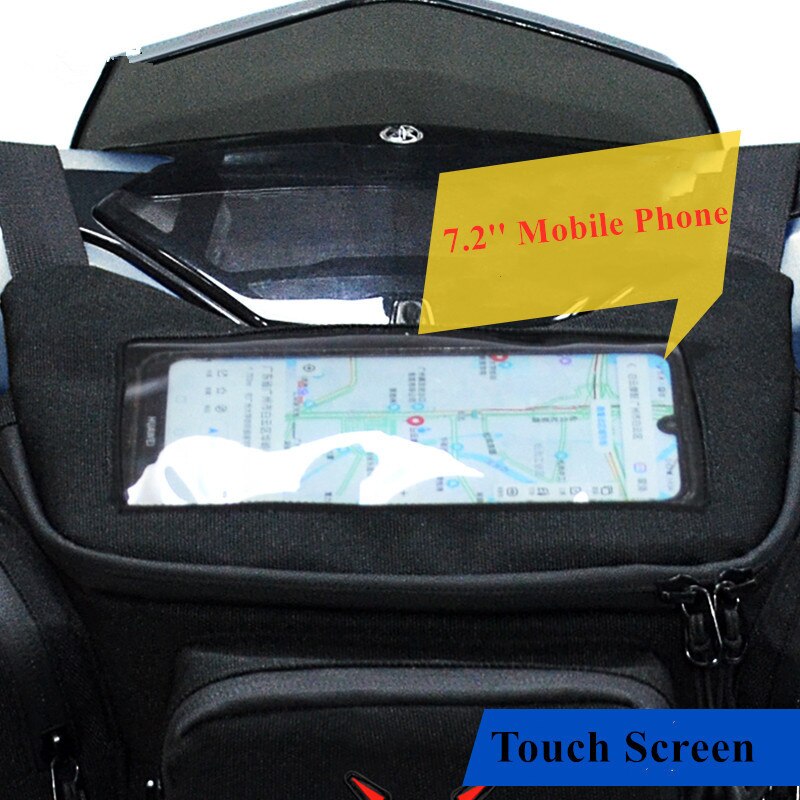 Waterproof Motorcycle Front Bag Universal Windshield Handlebar Fork Storage Bag Multifunction Waist Bag Phone Navigation Pocket