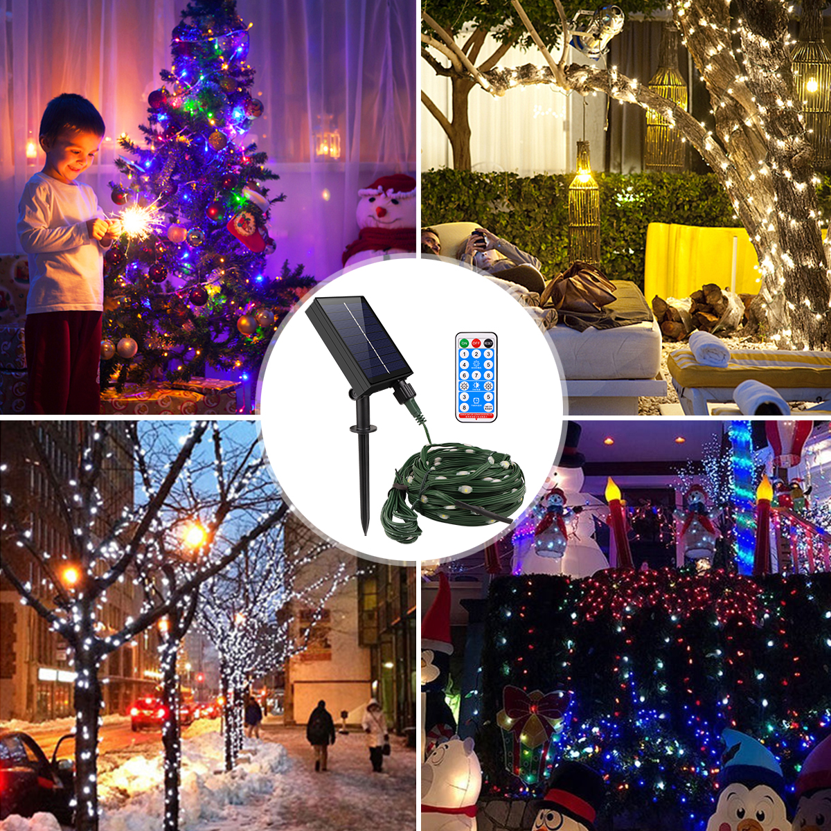 100M/50M/30M/20M/10M Outdoor Solar LED Light String Xmas Party Festoon Street Yard Wedding Garland Ambinet Decoration