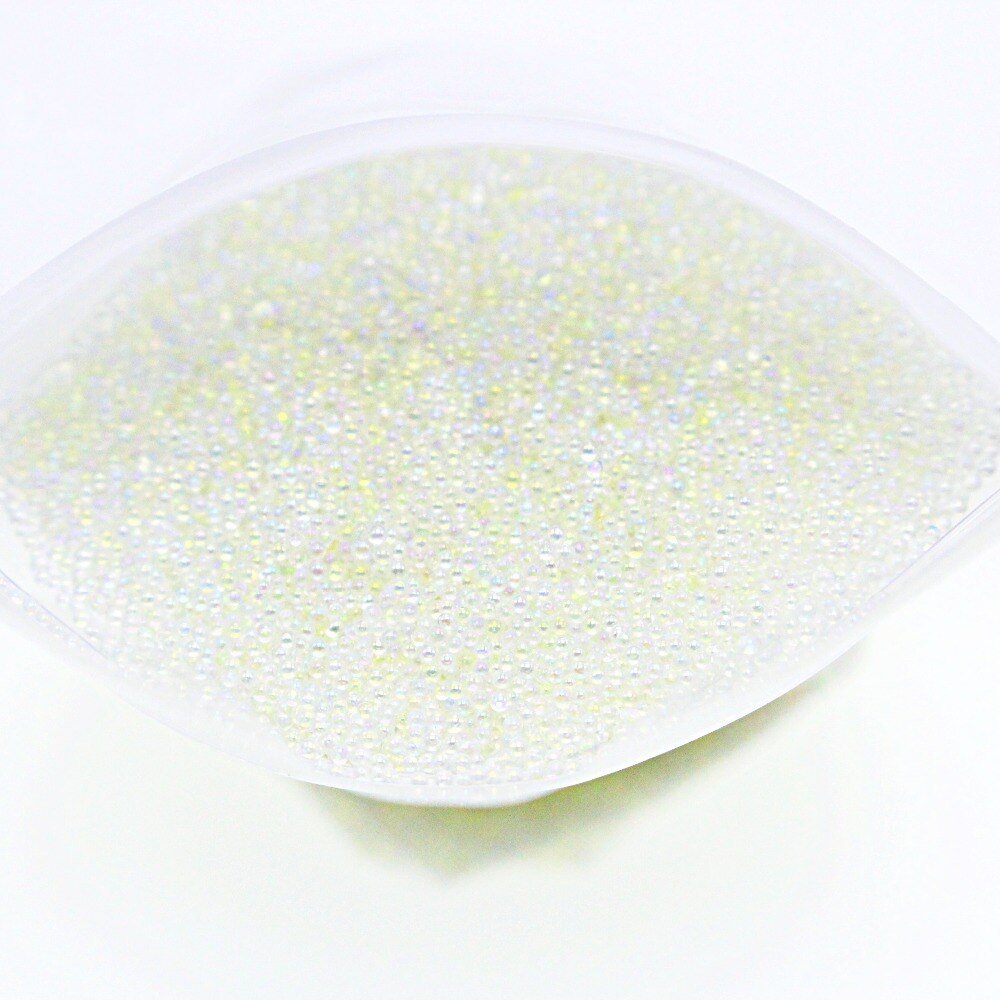 50g små glasperler ting ab gennemsigtige mini runde dekorationer til diy harpiks håndværk blandede farve kaviar perler negle tilbehør