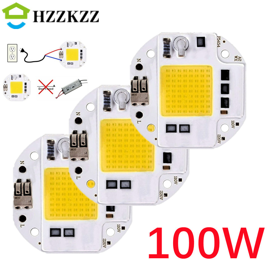Puce LED COB haute puissance 100W 70W 50W, sans soudure, pour projecteur, projecteur 220V 110V, perles lumineuses intégrées, aluminium blanc