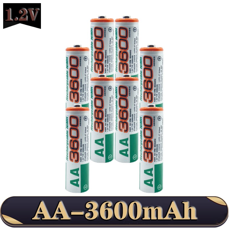AA 1.2V Ni-MH 3600mAh Rechargeable Battery used in digital cameras, wireless mice, remote controls, toys, electronic scales, etc