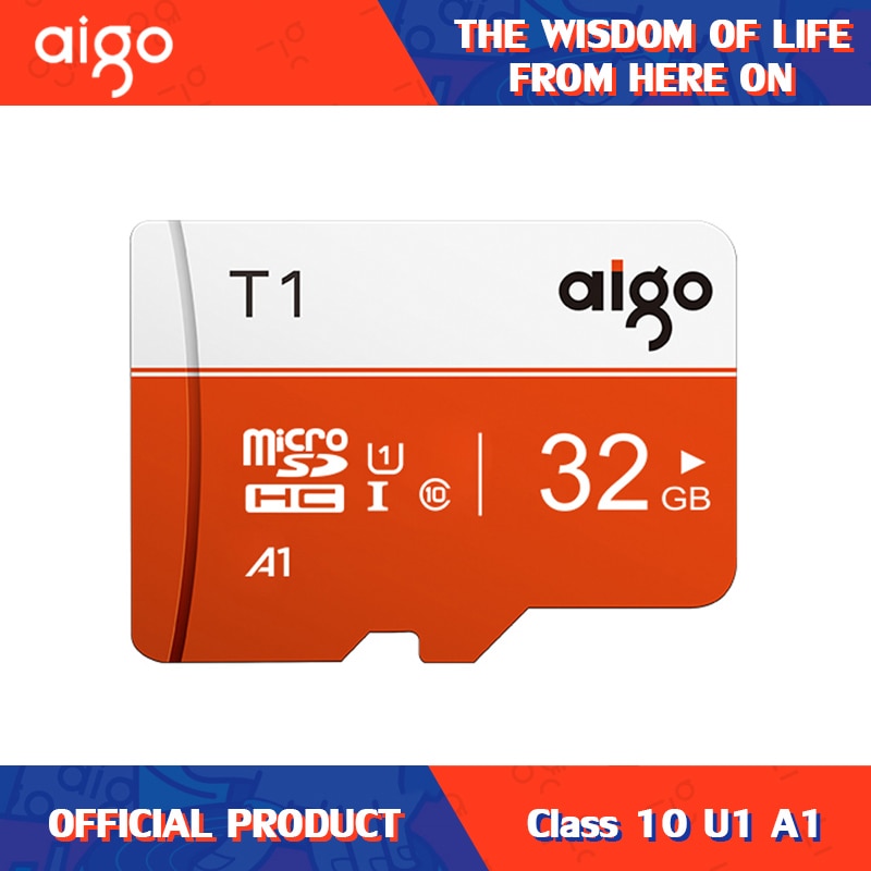 100%  original aigo micro sd kort klass 10 tf kort 16gb 32gb 64gb 128gb 256gb max 80mb/ s minneskort för samrtphone och bordsdator
