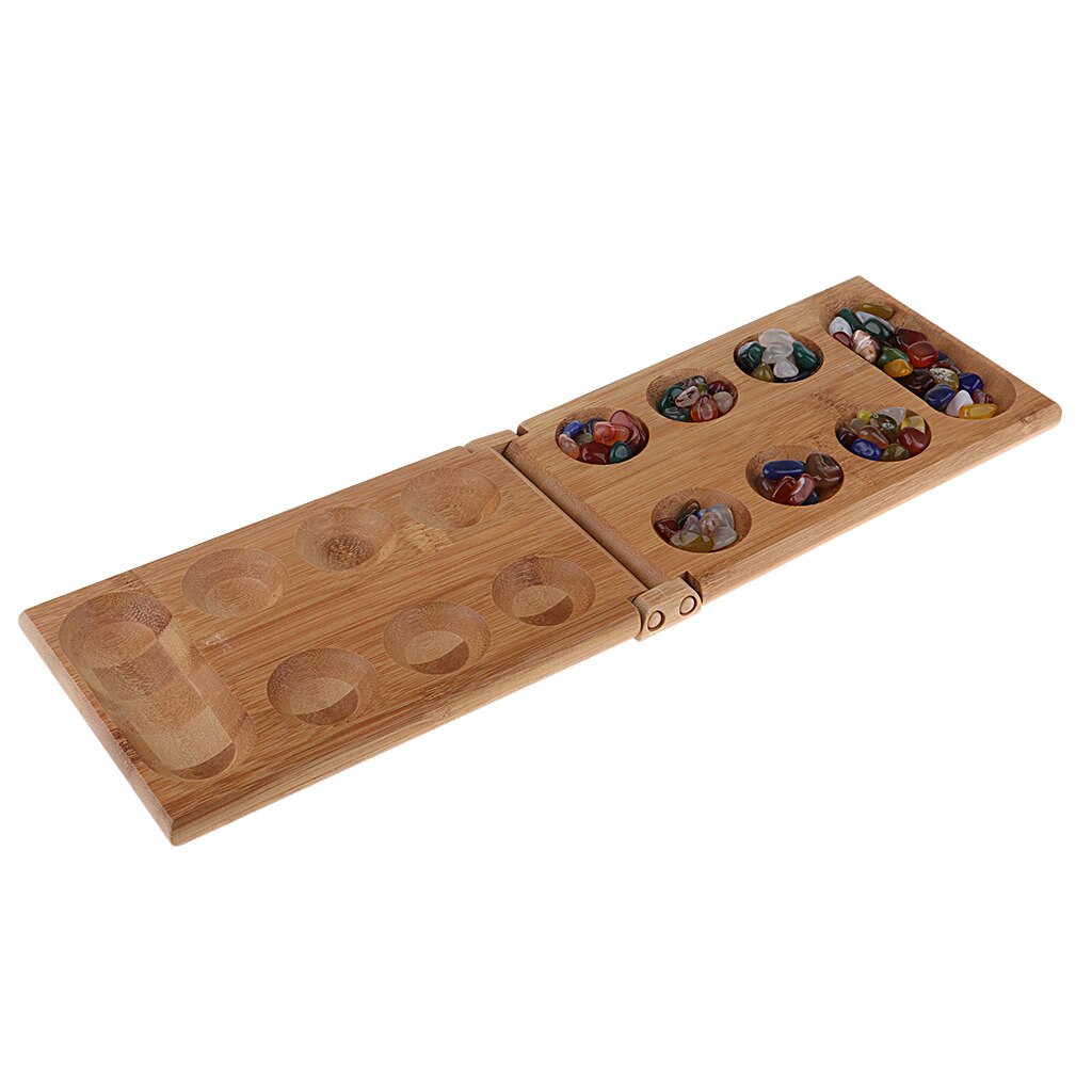 Mancala / Mankala Bamboo Classic Strategy Game Set for Teens 6 Years and Up