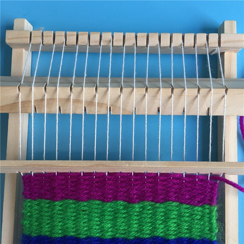 Mini doe-het-zelf traditioneel houten weefgetouw voor kinderen, handbreimachine en accessoires