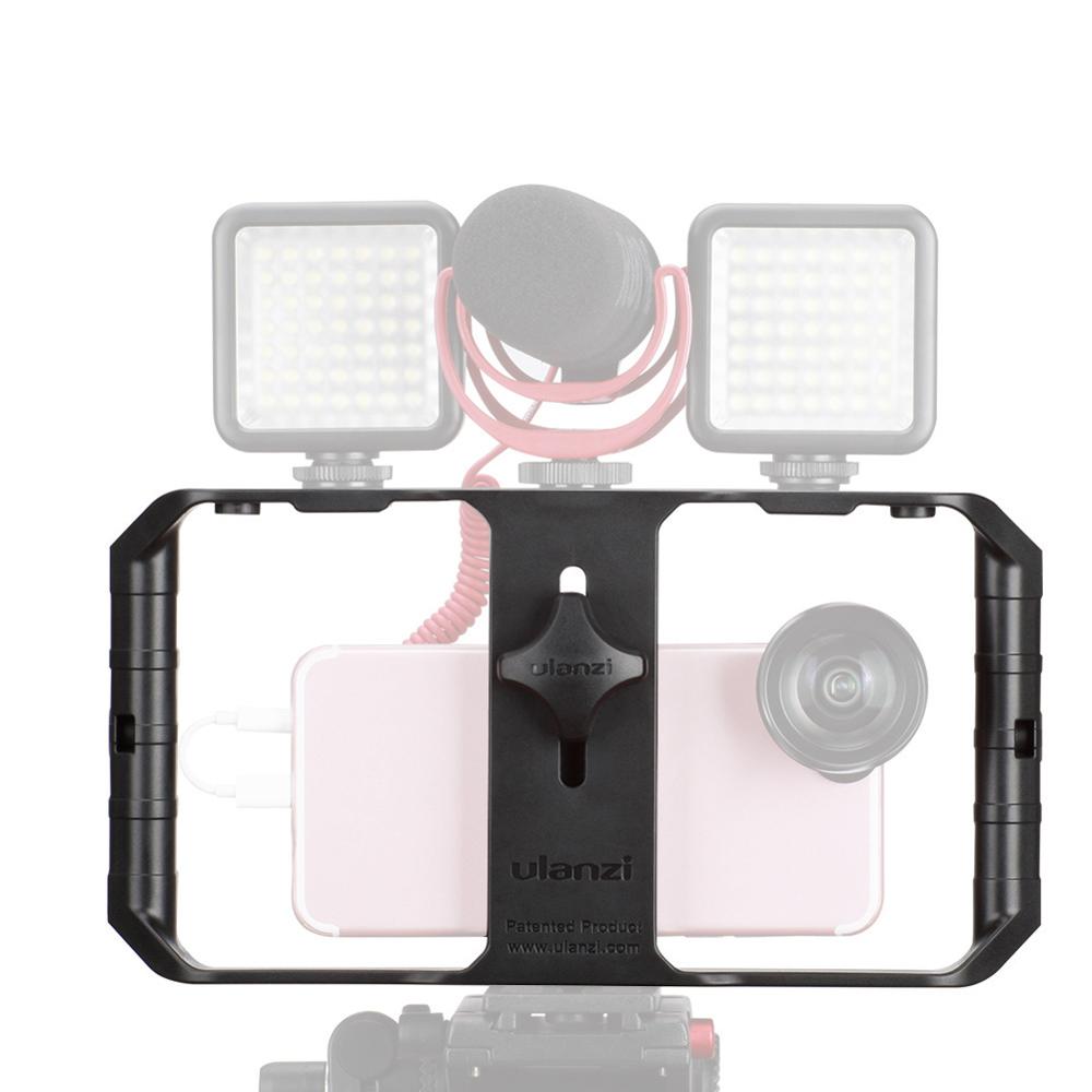 Ulanzi Rig 3 Smartphone Video Shoe Mount Filmmaking Case Stabilizer Frame Stand Stabilizer for iPhone X 7 8 Plus DSLR Camera