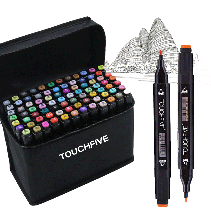 TOUCHFIVE 30/40/60/80 Farben Kunst Marker Alkohol Basierend Marker Zeichnung Kuli-einstellen Manga Dual geleitet kunst Skizze Marker Stifte