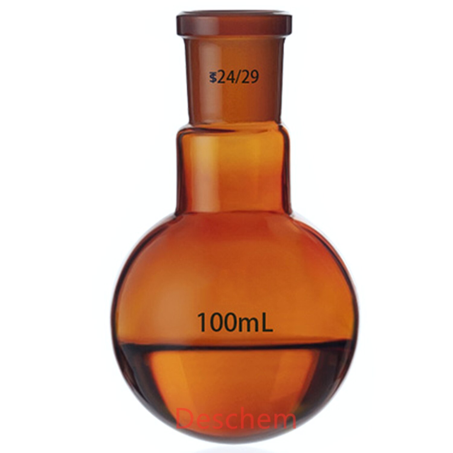 24/29 Amber Glass Flask Round Bottom Single-Neck Lab Brown Boiling Bottle One Neck Vessel