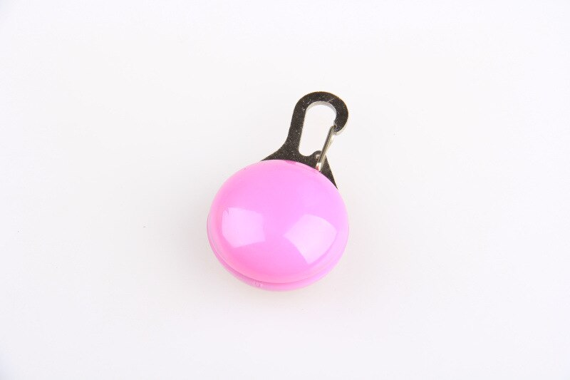Collar COLGANTE para mascotas, luz LED de noche, linterna luminosa de seguridad, Collar de luces para mascotas, colgante de bola de iluminación: Rosa
