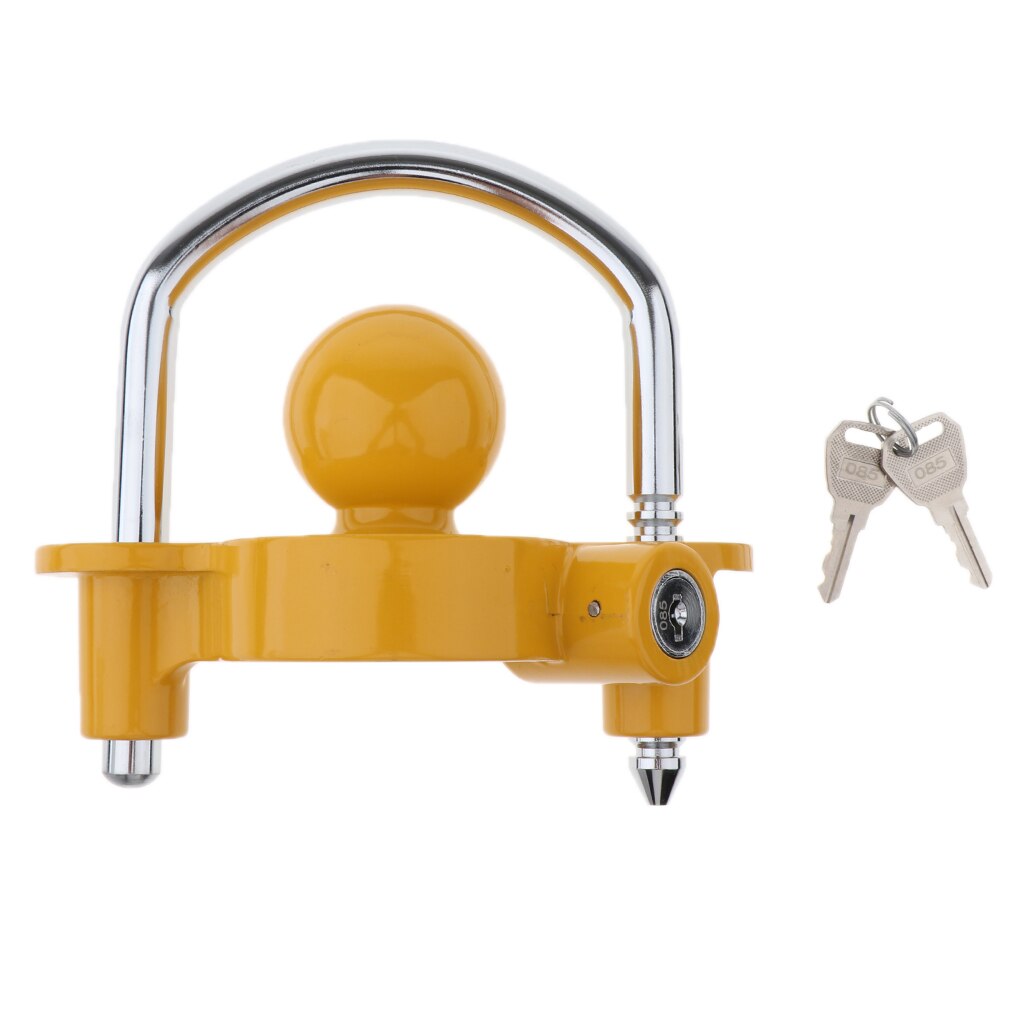 Hitch Ball Coupler Lock Trailer Works on 2" 1 7/8" 2-5/16" Balls ! 2 Keys!