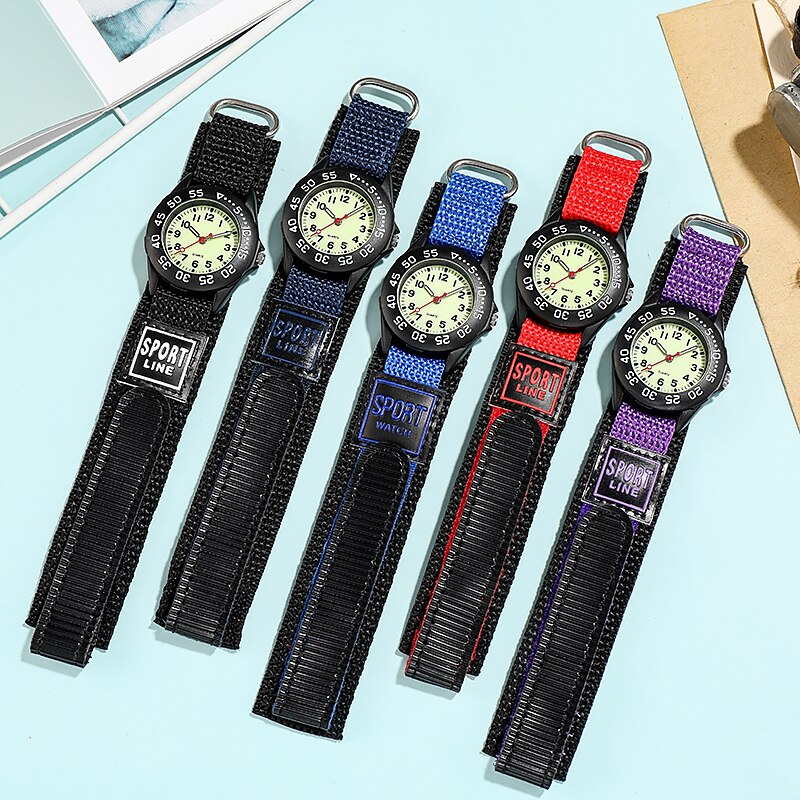 Lunette rotative de 31mm, cadran lumineux, sangles en Velco NATO, mouvement à Quartz, pour enfants
