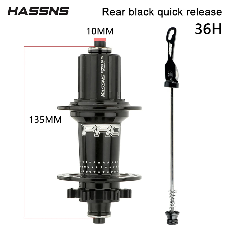 HASSNS PRO7 MTB 36H Hub 32 36 Holes Bearing Bike Freehub Rear Hub Quick Release 32H Four Palin 7 8 9 10 11 12 Speed 6 Pawl Hubs: light yellow