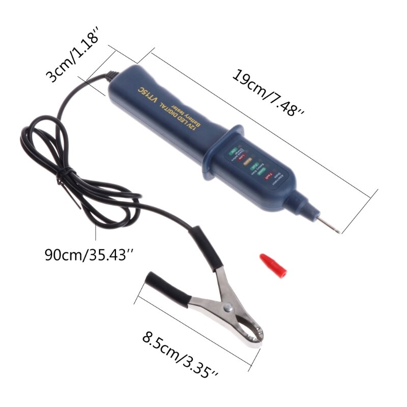 Tester Batteria Auto Digitale A LED: 12V, Controllo Alternatore E Stato Batteria, Per Auto E Moto