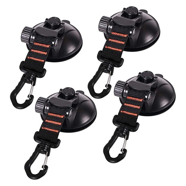 Befestigungshaken mit saugnäpfen für planen, befestigungszubehör, anker, schwarz, camping: 4 stck.