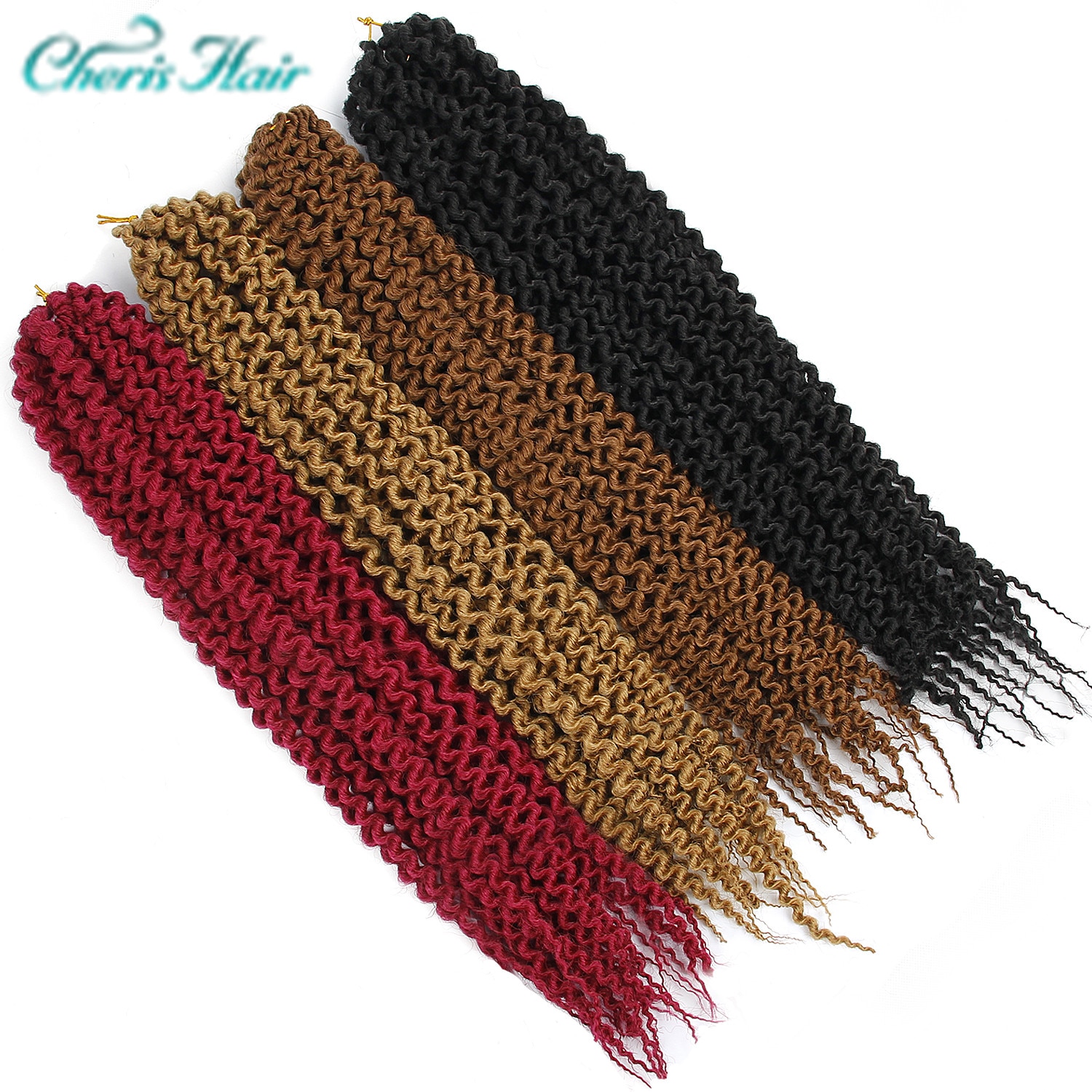 Crochet Braids Expression Braiding Hair Faux Locs Curly 24 Inch Double End Red Brown Black Piece Hair Extension