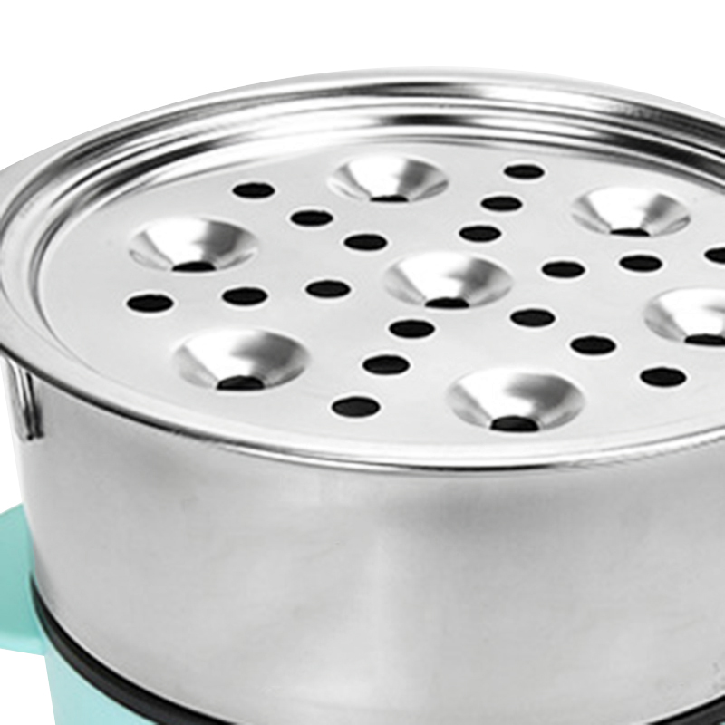 Household Double Layer Electric Egg Cooker Boiler for Up to 14 Eggs Stainless Steel Tray Pot/Cook Noodles(US Plug)