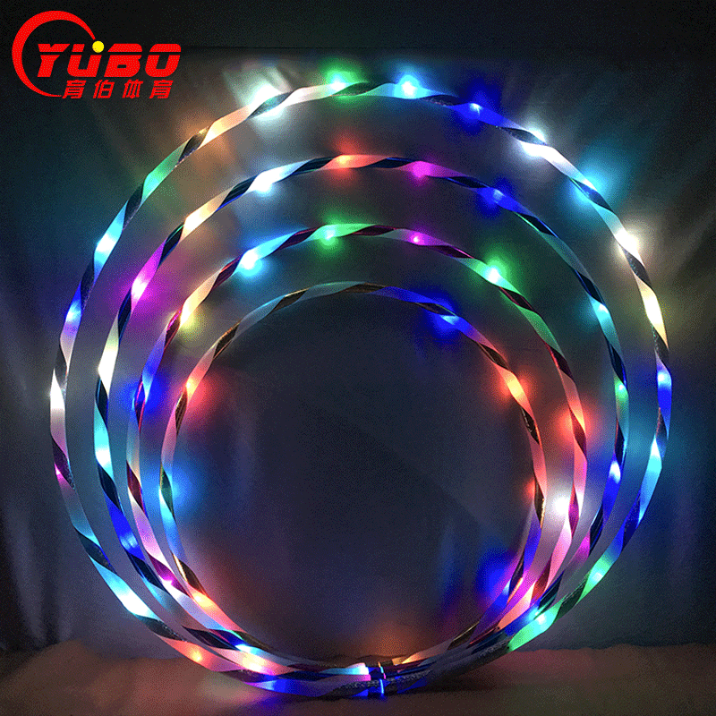 Led colorful fitness circle performing arts belly fat loss light fitness crossfit foldable sports hoop gym fitness equipment