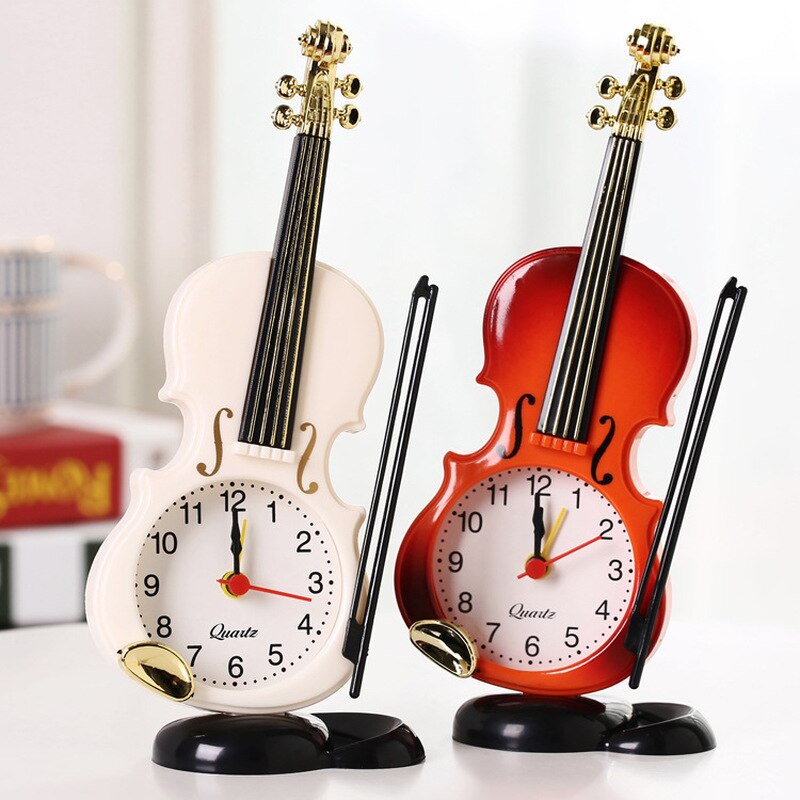 Kreative Musikalische Instrument Form Desktop Uhr Wohnzimmer Dekoration Tisch Uhr 3