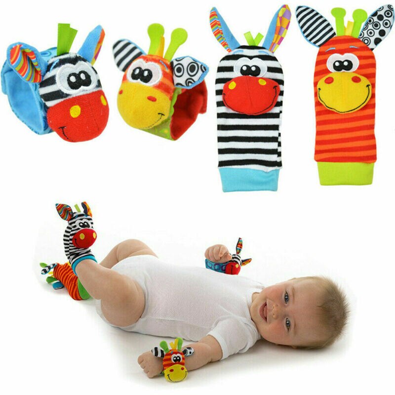 Baby Spielzeug Nette Baby Infant Weiche Rasseln Handbells Hand Fuss-sucher Socken Entwicklungs Spielzeug Gefüllte Socken Geburtstag