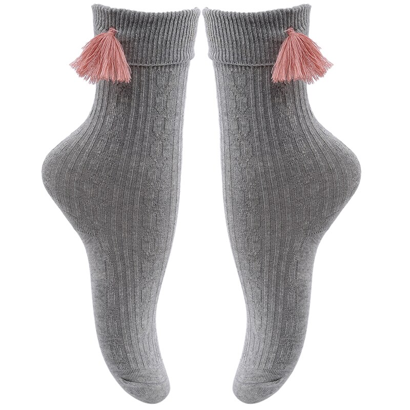Baby Meisjes Sokken Kniehoog - Katoen Prinses Stijl - Casual Peuter Kousen: Grijs