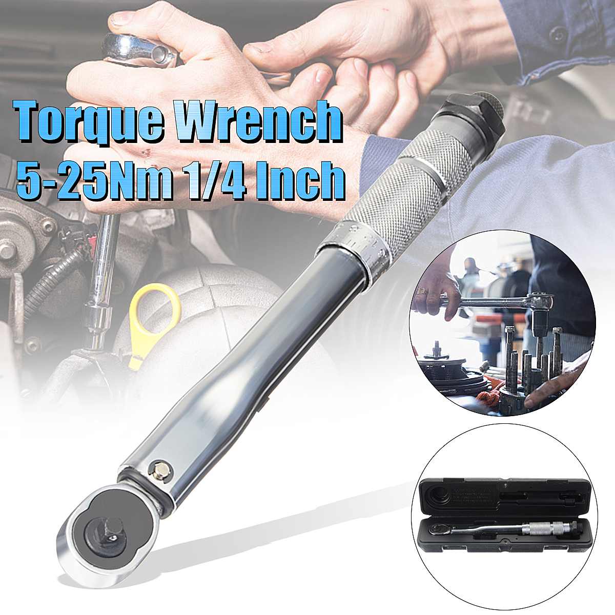 1/4 Torque Wrench Universal Adjustable Torque Wrench Hand Spanner Bike Car Repairing Tools High-accuracy Torque Wrench Kit