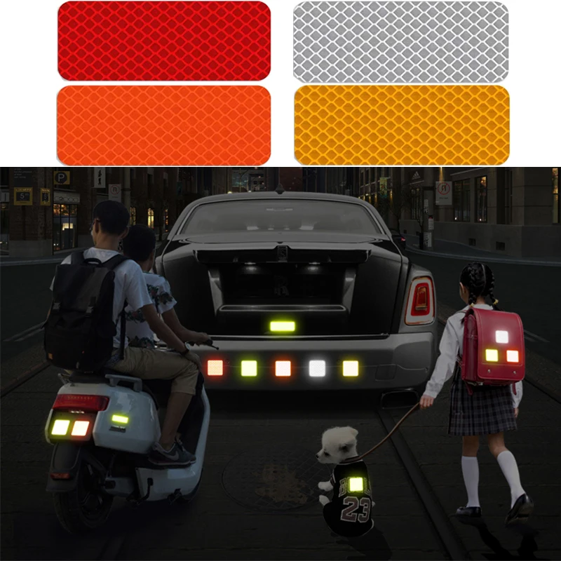 Reflective Stickers Car Motorcycle Luminous Accessories Safety Warning Tape Helmet Stroller Stickers Car Decoration Accessories