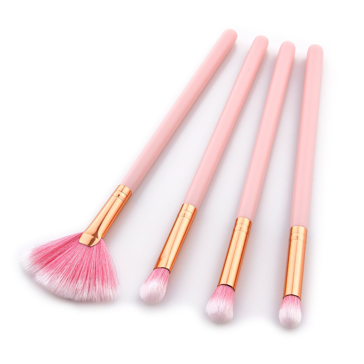 4 Stuks Roze Make-Up Kwasten Set Oogschaduw Blush Foundation Brush Lip Brush Make Up Brush Kits Maquiagem: Default Title