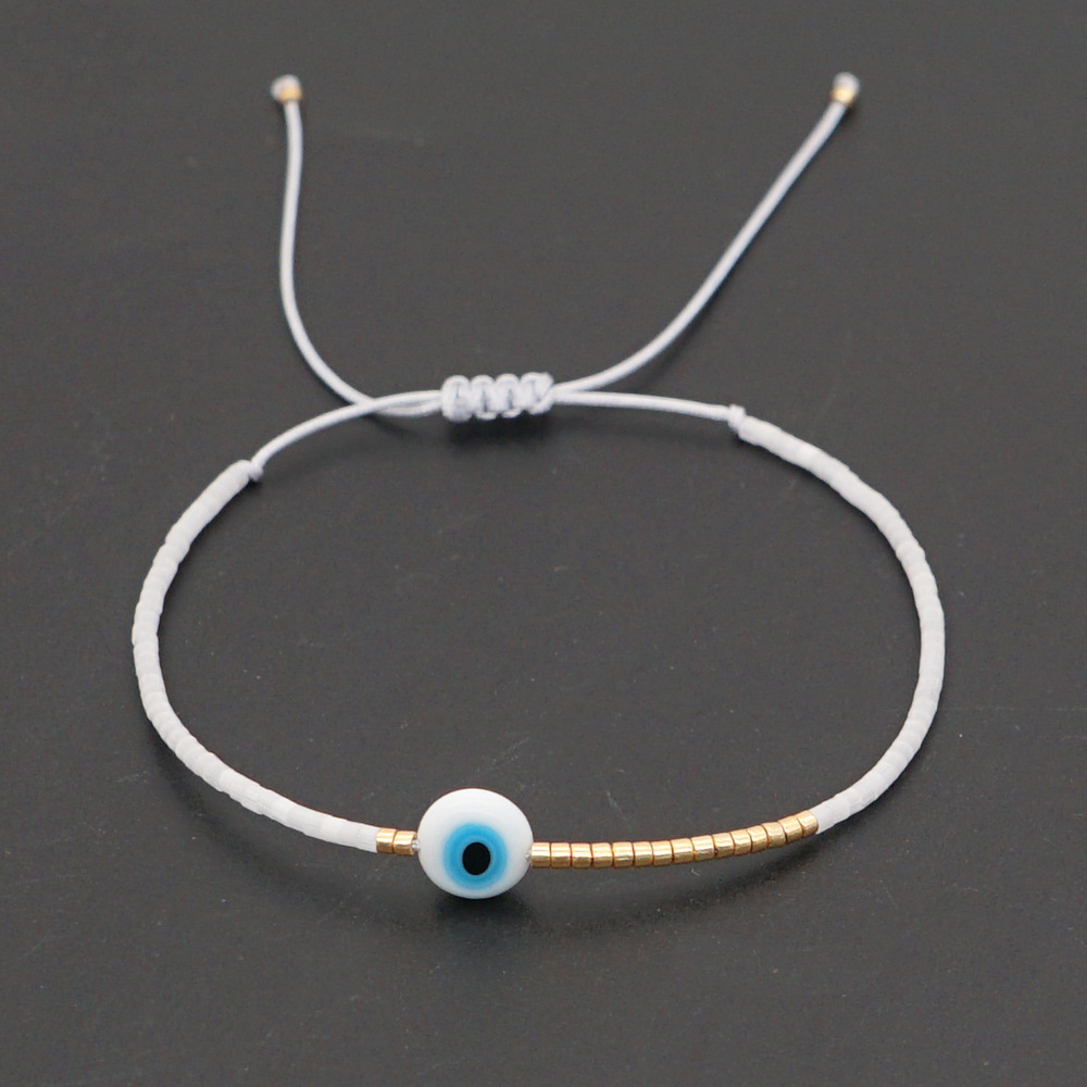 Bransoletka z greckim oczkiem bransoletka z tureckim nazarem String proste bransoletki dla kobiet mężczyzn koraliki Miyuki biżuteria Pulsera mal de ojo: E