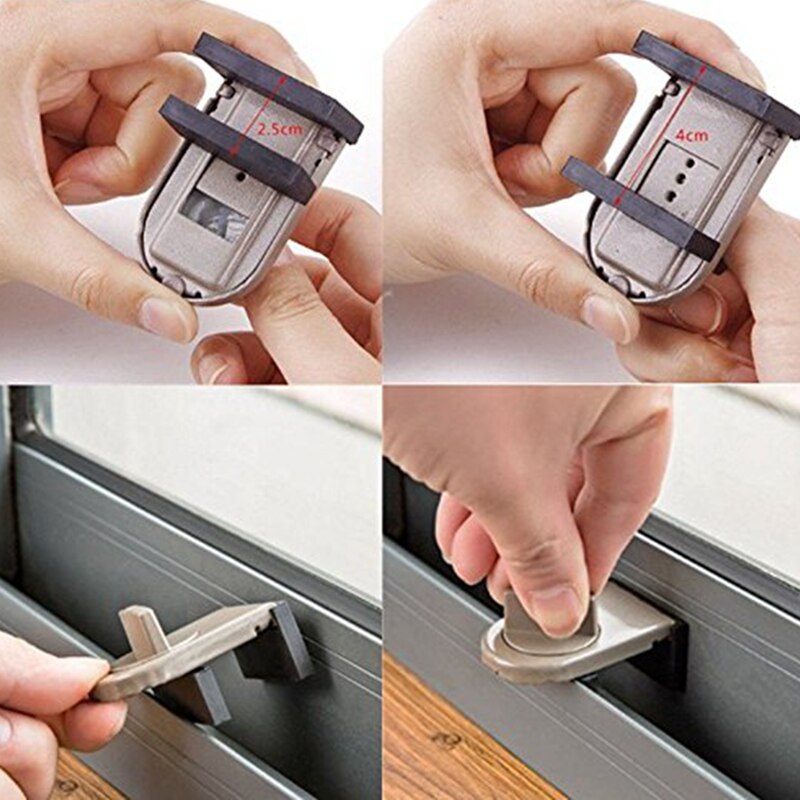 2PCS Sliding door and window anti-theft lock push and pull plastic steel aluminum window limiters for children safety protection