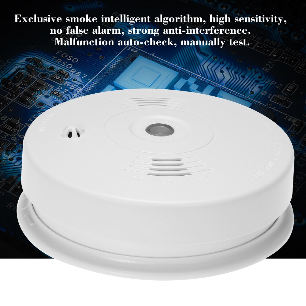 Wireless 433MHz Smoke Fire Detector Photoelectronic Temperature Sensor Inside Fire Alert Security Alarm