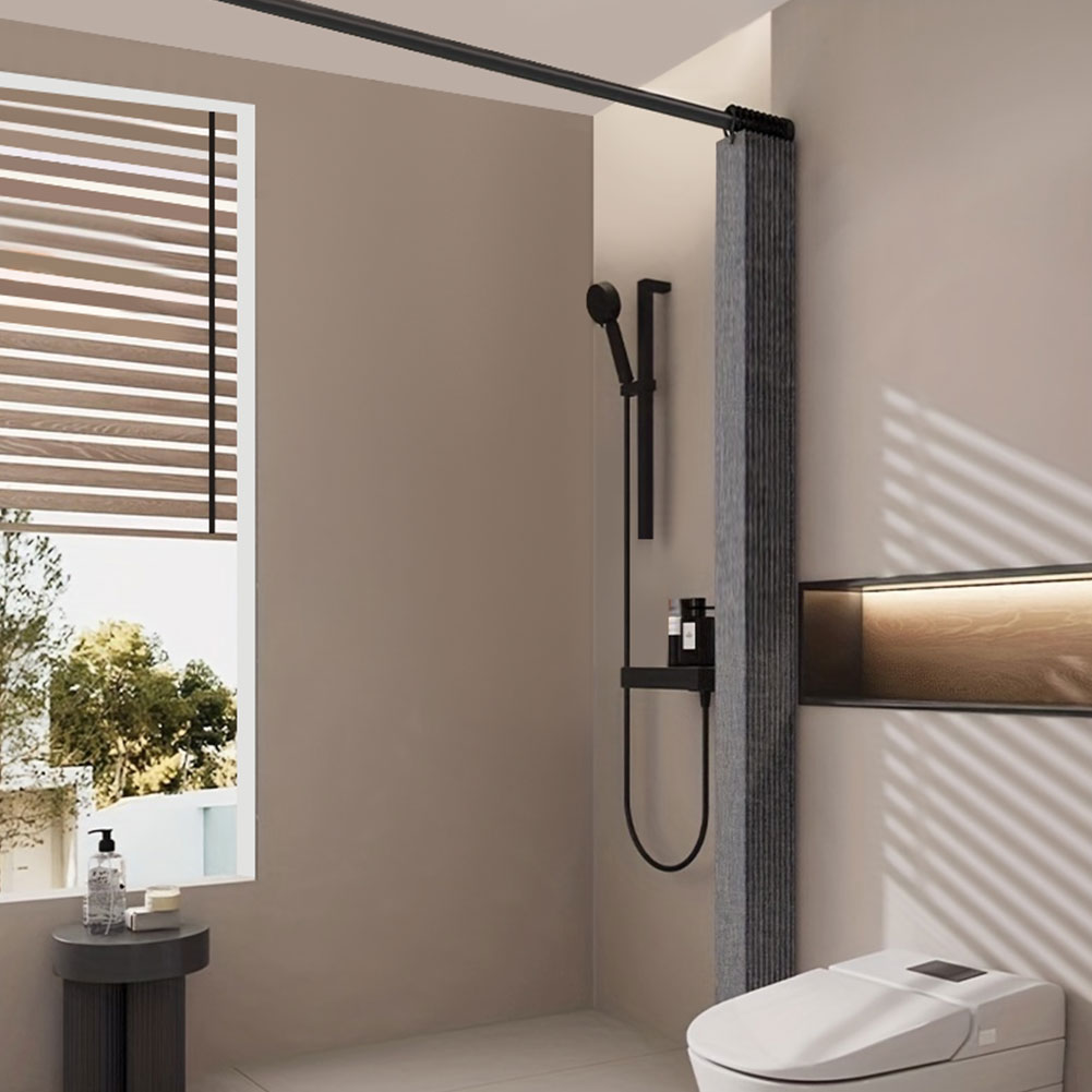 Opvouwbaar magnetisch douchegordijn Waterdicht badgordijn met 14 haken Privacy Badkamerverdeler voor badkamer