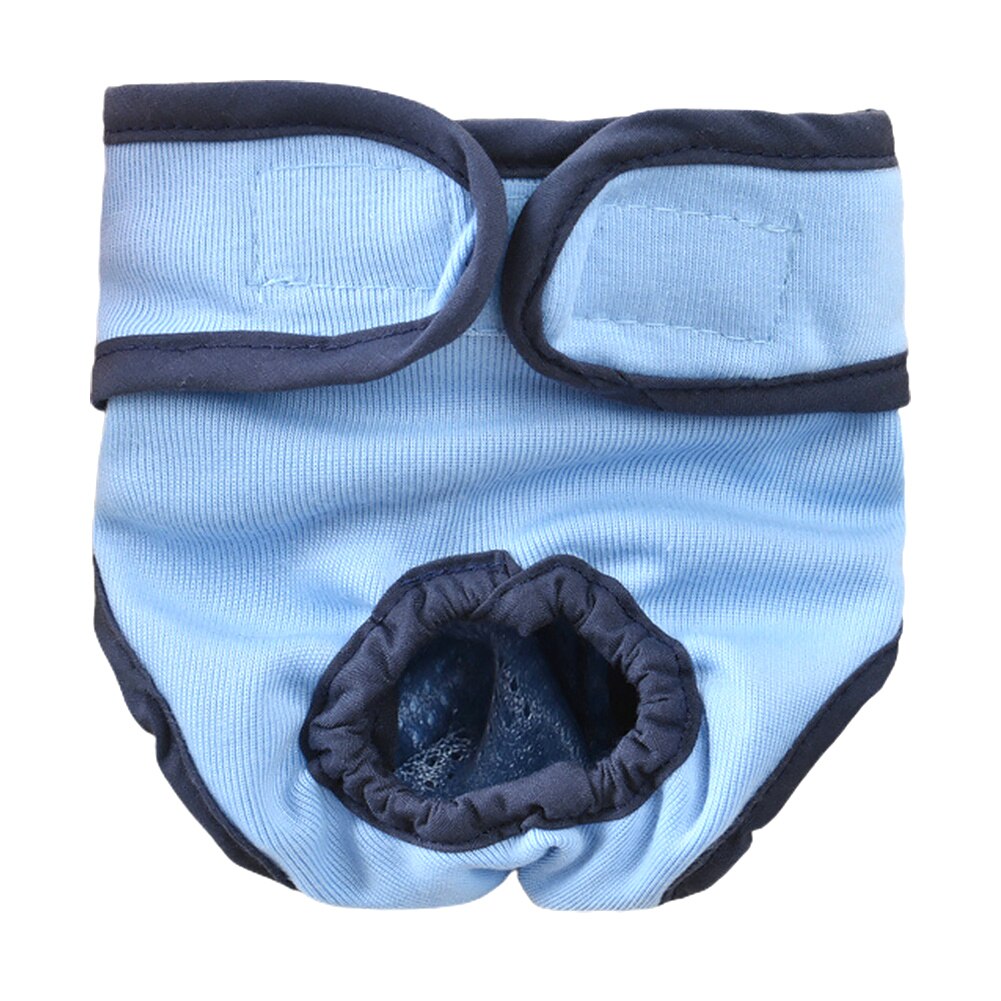 Female Menstruation Magic Sticker Home Physiological Pants Cotton Blend Reusable Dog Diaper High Absorbent Underwear Washable: Blue / XS