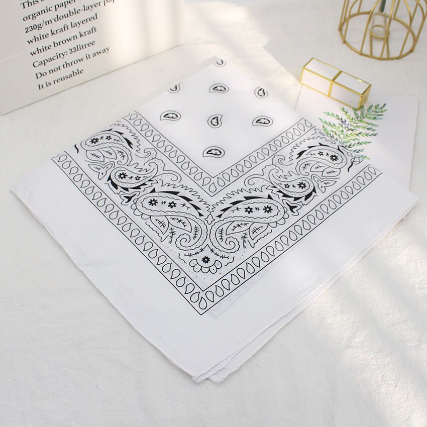 Bandana Vierkante Hoofd Hip Hop Zwart Sjaals Vrouwen Sport Bandana Haarband Sjaal Sport Hoofddeksels Zakdoek: WHITE