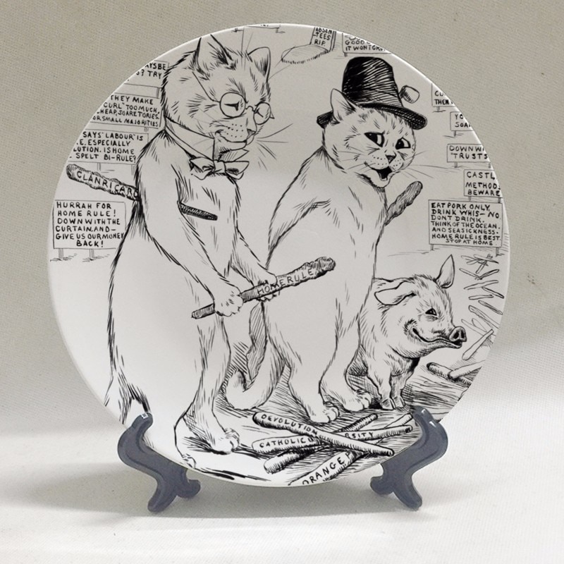 Louis Wain Art Plate Wall Dish Anthropomorphic Cats Kaleidoscope Cats Wall Decorative Plate Hanging Plate Background Decoration: X