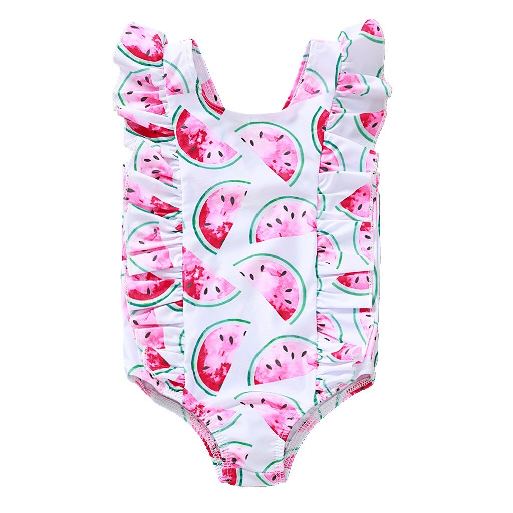 Babys Summer Clothes Kids Girls Summer Cartoon Leopard Printed Bikini One Piece Swimwear Swimsuit 2pcs Toddler Bathing Suit: pink / 120 