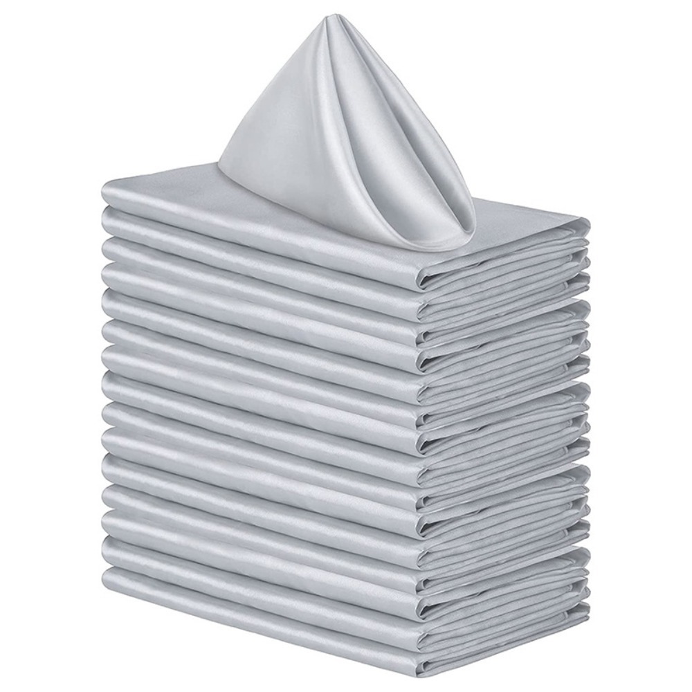10 stuks bruiloftsdecoratie 30 x 30cm satijnen servetten, zachte herbruikbare dinerservetten, wasbare tafelservetten, hotel: Blauw