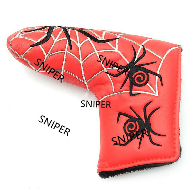 Nuovo ricamo Spider Golf Putter Cover con copricapo Web argento per Blade Golf Putte Head Cover 3 colori