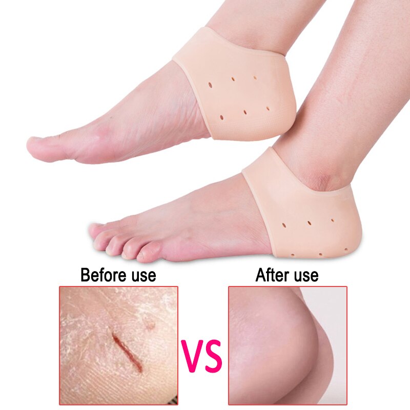 Calcetines de Gel de goma de silicona Peds Anti craqueo Liner talón calcetines silicona hidratante pie piel Gel cuidado protección del talón pie 2 uds calcetin silicona proteccion dedos pie taloneras silicona protecció