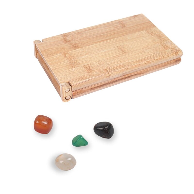 Mancala brettspill med fargerike steiner småstein folde trebrett sjakksett  r9jd
