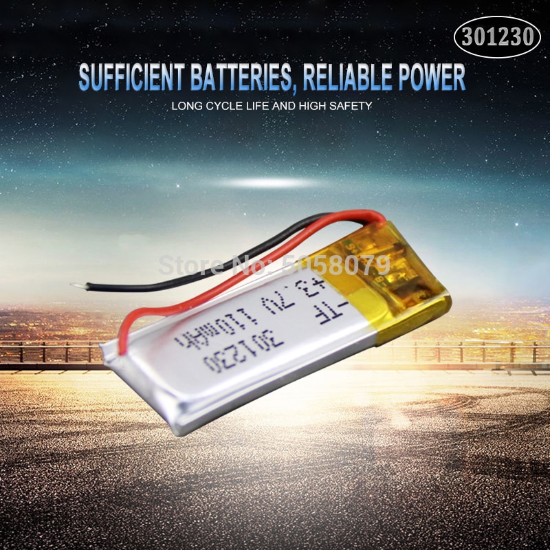 301230 3.7v 110mah polymeer lithium-ion oplaadbare batterij li-po batterij voor BH505 headset