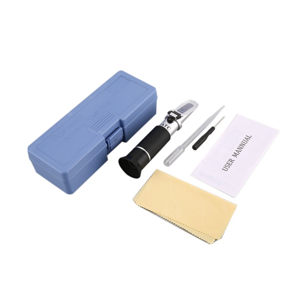 Handheld Refractometer 0-32% Suiker 0-28% Zoutgehalte Concentratie Optische Wijn Inhoud Meter Mini Atc Meten Tester