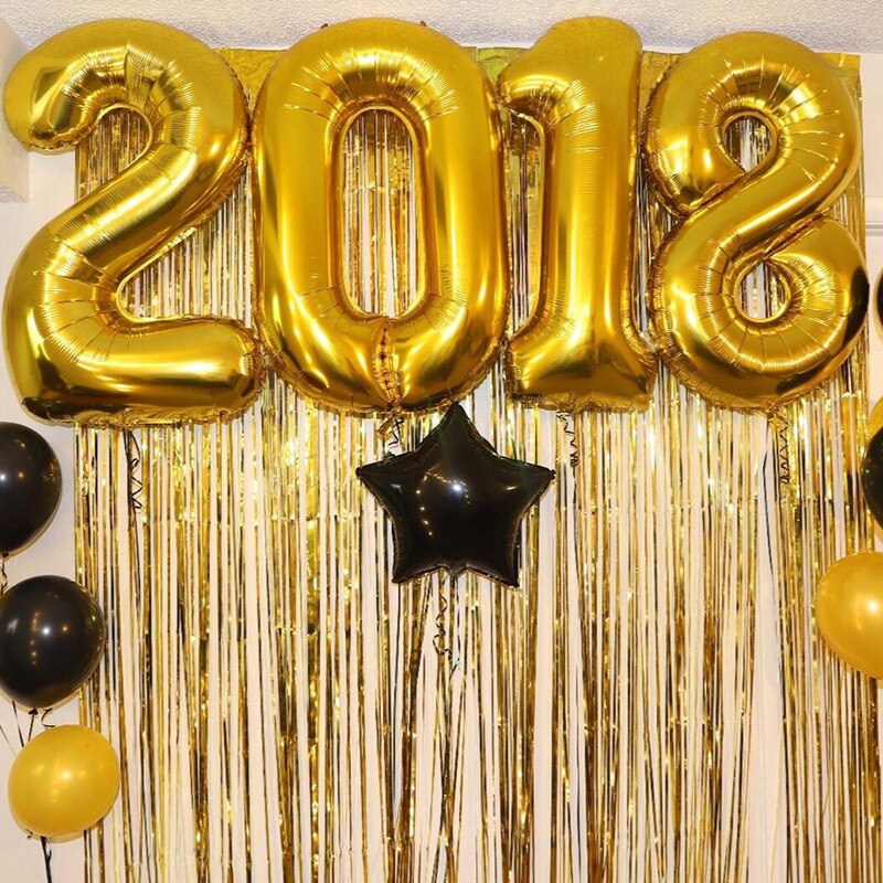 100X200Cm Goud Folie Gordijn Metallic Klatergoud Folie Fringe Gordijn Party Decor Foto Achtergrond Verjaardag Bruiloft Viering