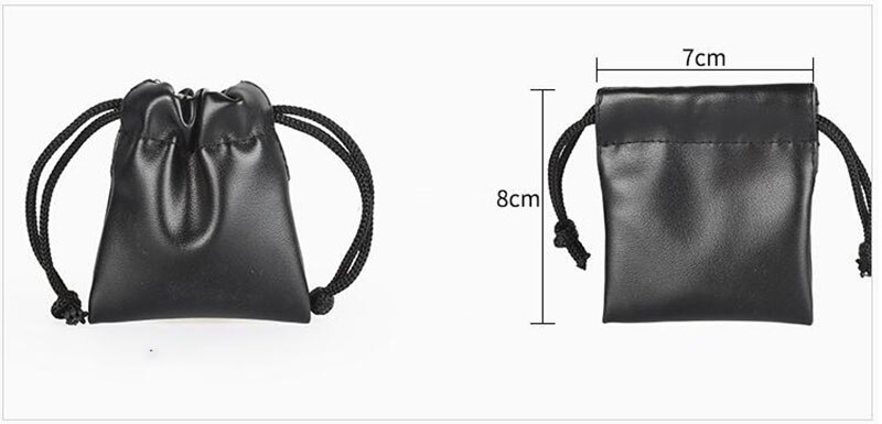 1pc PU Leather Soft Headphone Drawstring Bags Headset Earphone Data Cable Waterproof Storage String Bag Pouch: 7X 8cm 1pc