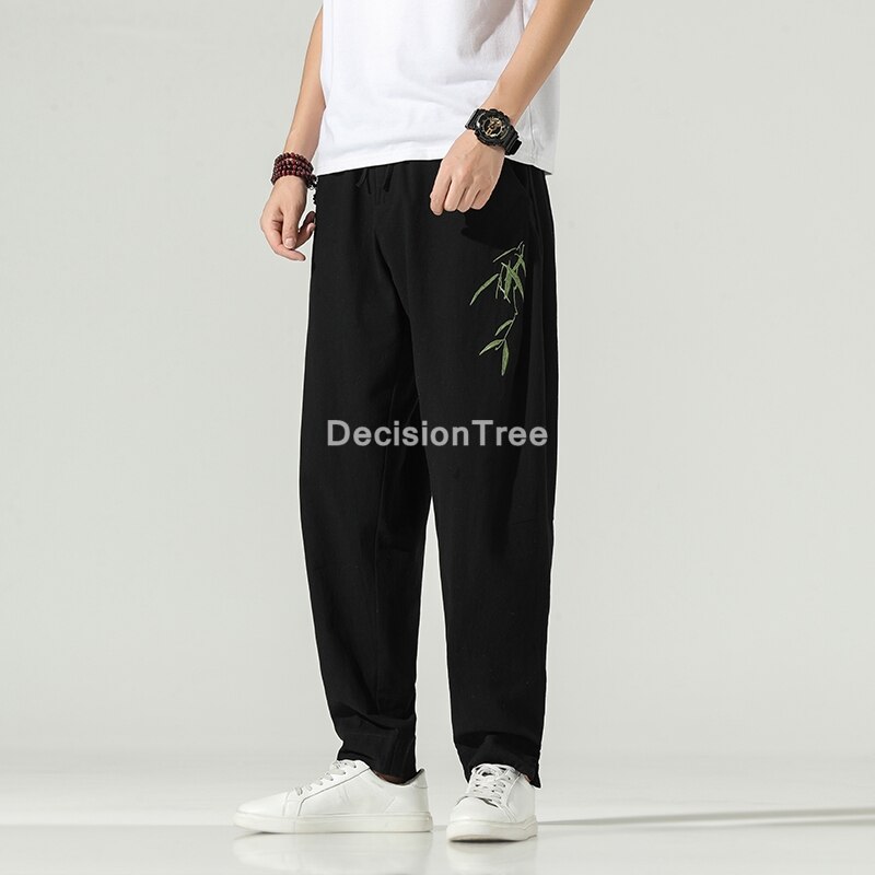 2020 bawełniane spodnie szerokie nogawki męskie spodnie w stylu chińprzejrzeć zwykły spodnie robić joggingu spodnie dresowe męskie spodnie tradycyjne Harajuku luźne spodnie: color2 / Xxxl