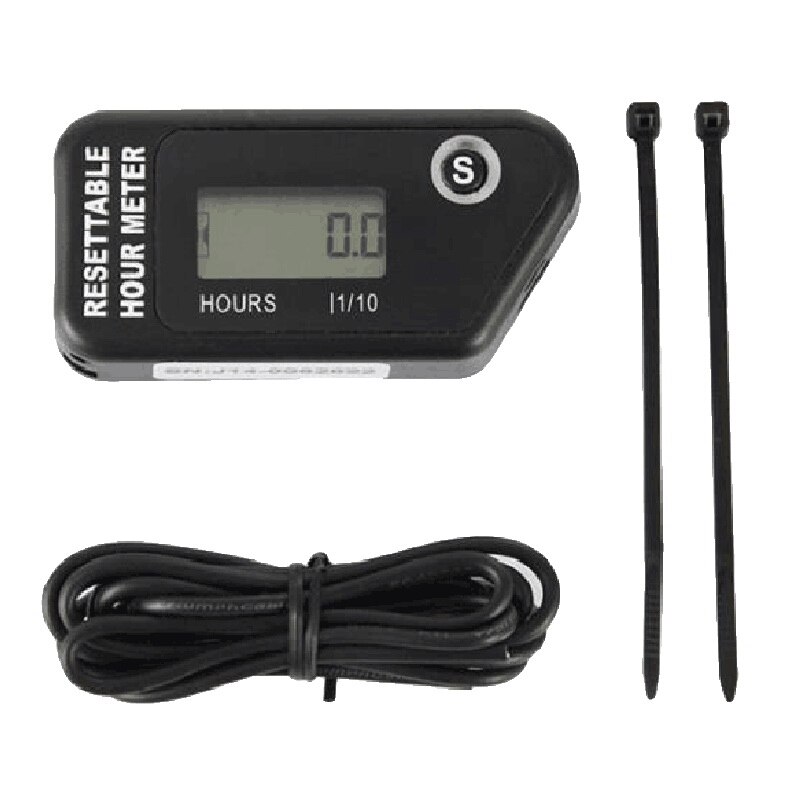 Digitale selbst angetrieben Drahtlose Stunde Meter Rückstellbare Arbeit Timer, Benutzer sperren Abschaltung für Generator Marine ATV Rasen: Schwarz