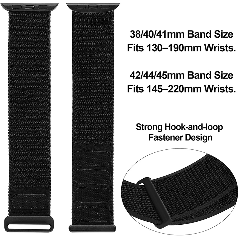 Correa de nailon para Apple Watch Band Ultra 9 8 7 SE 6 5 3 38MM 42MM 40MM 44MM accesorio para reloj inteligente pulsera iWatch serie 45MM 41MM