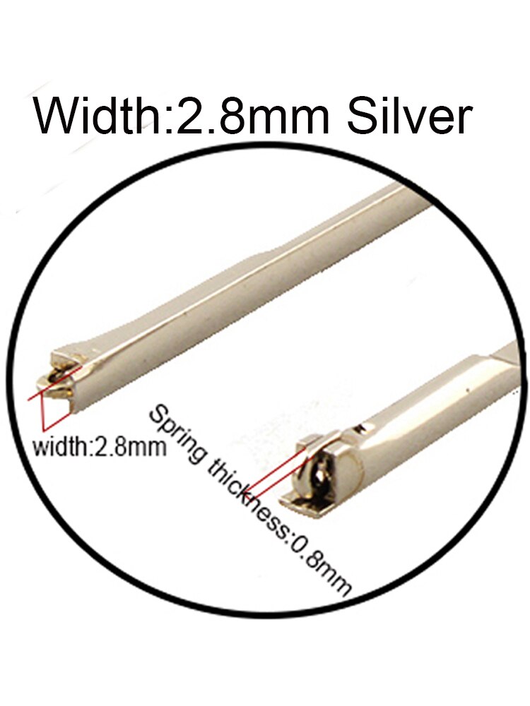 1 par fjeder metal brillestang med spids flex metal briller brillestang med spids: 2.8mm sølv