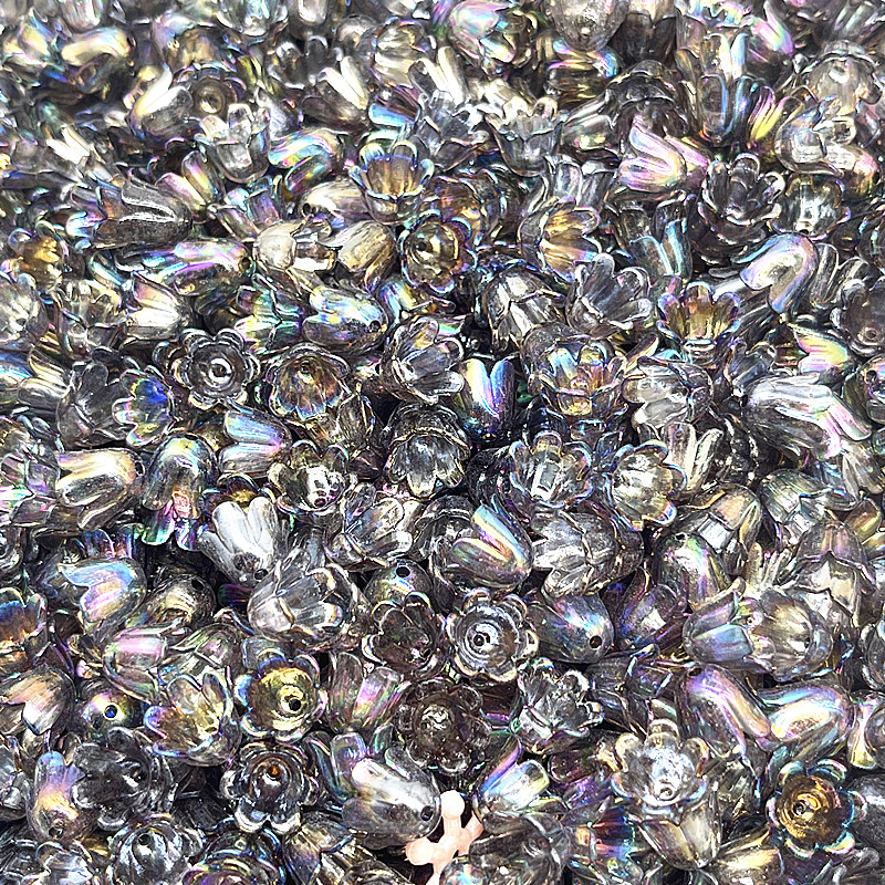 50pcs10x11mm acrílico Convallaria Majalis tapas de cuentas accesorios de joyería pulseras cuentas espaciadoras para fabricación de joyería accesorios DIY