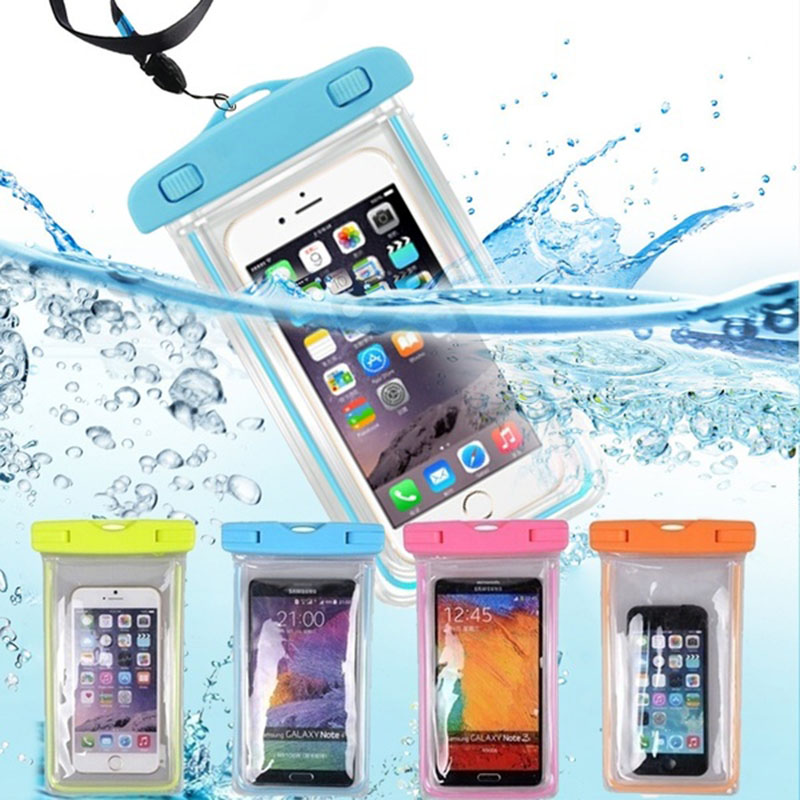 3.5-6 tommer vandtæt svømmetaske telefonpose drift dykning lysende undersøisk tørtaske telefon cover til vandsport strand