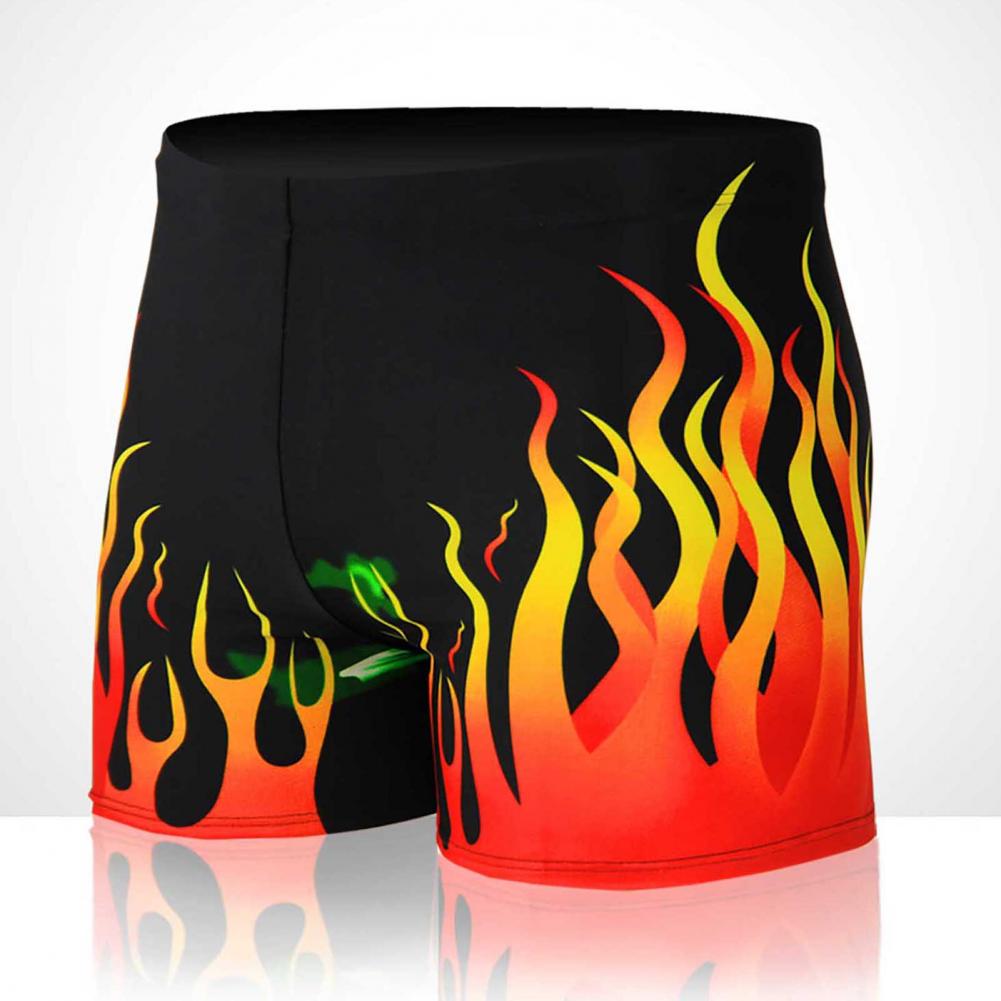 Strandbekleidung, tolle farbechte badehose mit feuermuster, atmungsaktive herren-badehose für den urlaub